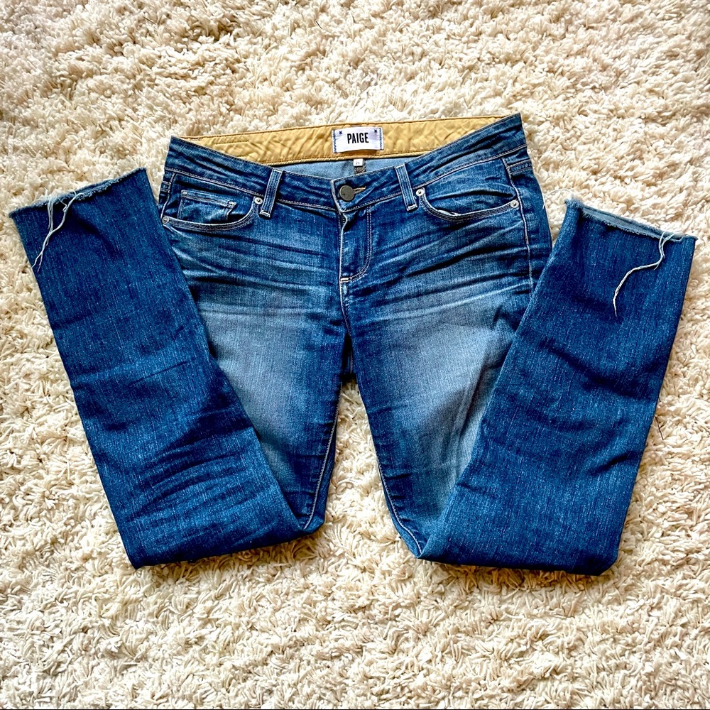 Paige Denim 26 raw hem jimmy jimmy skinny cropped.